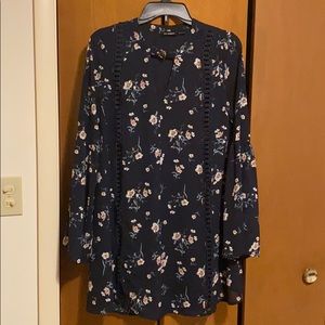 Dark blue dress with floral print